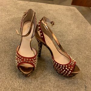 Red Cheetah Stud Platforms